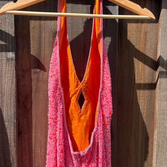 Vintage Davids bridal beaded pink gown - Picture 3 of 9